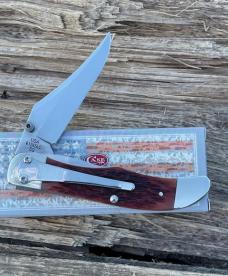 CASE BROTHERS ** CHESTNUT BONE BADGE SHIELD MID FOLDING HUNTER