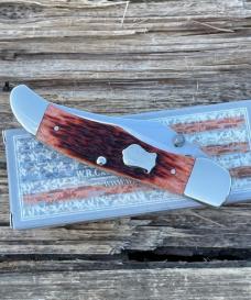 CASE BROTHERS ** CHESTNUT BONE BADGE SHIELD MID FOLDING HUNTER