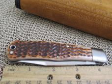 Case XX 2016 Tony Bose Jigged Brown Bone Wilfred Lockback Hunter Pattern # TB612016  154CM
