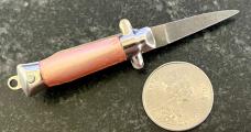 Bambi Miniature Switchblade Knife, Pink Handle, Made By Farfalli In Italy, Unused