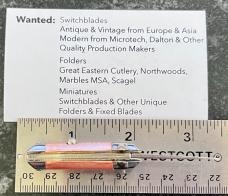 Bambi Miniature Switchblade Knife, Pink Handle, Made By Farfalli In Italy, Unused