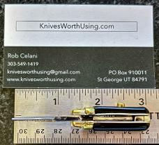 Jeremy Kreis (JTK) Custom Miniature Frosolone Switchblade, Beautiful Dark Horn, Unused