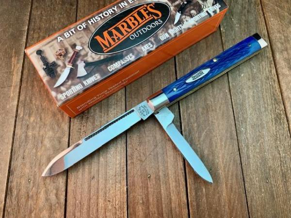 Marbles Gladstone MI Doctor’s Knife Deep Blue Italian Jigged Bone 2001 Marbles Gladstone MI Doctor’s Knife Deep Blue Italian Jigged Bone 2001