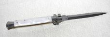 NEW FRANK BELTRAME 11" SWITCHBLADE DAGGER BLADE ACRYLIC WHITE PEARL ITALIAN STILETTO