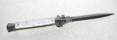 NEW FRANK BELTRAME 11" SWITCHBLADE DAGGER BLADE ACRYLIC WHITE PEARL ITALIAN STILETTO