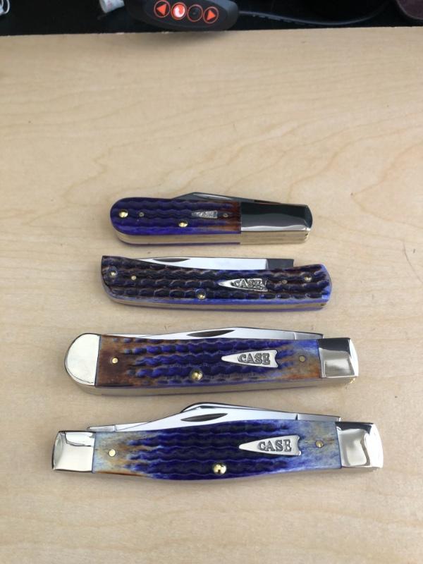 Case Peanut Butter and Jelly Bone Large Stockman, Trapper, Barlow and Sod Buster Jr