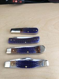 Case Peanut Butter and Jelly Bone Large Stockman, Trapper, Barlow and Sod Buster Jr