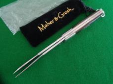 RARE MAHER & GROSH General Custers Favorite Razor Steel Large Two Blade Folding Hunter Jigged BONE