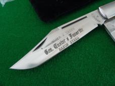 RARE MAHER & GROSH General Custers Favorite Razor Steel Large Two Blade Folding Hunter Jigged BONE