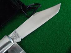 RARE MAHER & GROSH General Custers Favorite Razor Steel Large Two Blade Folding Hunter Jigged BONE