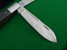 RARE MAHER & GROSH General Custers Favorite Razor Steel Large Two Blade Folding Hunter Jigged BONE
