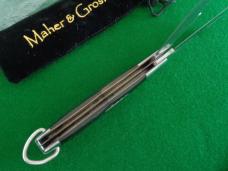 RARE MAHER & GROSH General Custers Favorite Razor Steel Large Two Blade Folding Hunter Jigged BONE