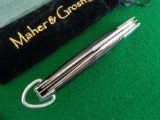 RARE MAHER & GROSH General Custers Favorite Razor Steel Large Two Blade Folding Hunter Ebony Scales