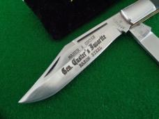 RARE MAHER & GROSH General Custers Favorite Razor Steel Large Two Blade Folding Hunter Ebony Scales