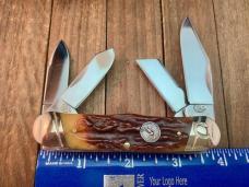 Colt Knives Railsplitter Amber Carved Stag Bone 