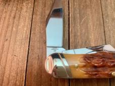 Colt Knives Railsplitter Amber Carved Stag Bone 
