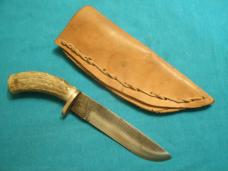 CUSTOM COWHAWK FORGE MOKUME BLACK KING FILE HUNTING SKINNING FIXED BLADE BOWIE KNIFE KNIVES SHEATH