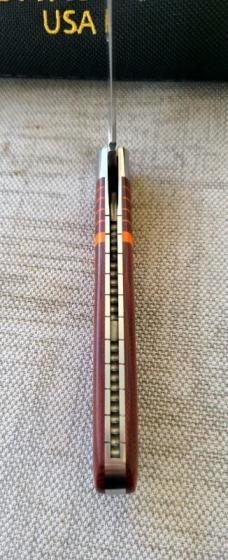 T A Davison Striper Clip Straight Jack.4".Chili Pepper Micarta.Cpm154..coinedged liner liners..#2363