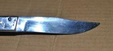 Switchblade Looks Russian 5" Closed Heavy Steel frame Big Thud Out Hand Mad Screws Button Spring Act