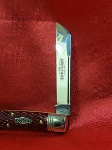 Great Eastern Cutlery 493121 Jigged Garnet Bone knife. NEW, MINT in tube with brown waxed paper