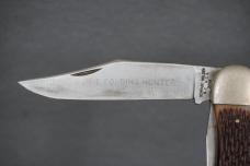 VNTG RARE SCHRADE WALDEN NY USA 225H BOWIE FOLDING HUNTER 2-BLADE KNIFE W/SHEATH