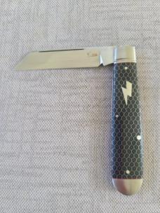 K'roo Black Ctec Sheepsfoot English Jack..Rwl34..4.25 closed..red liners..spacers and Bolt Shield 