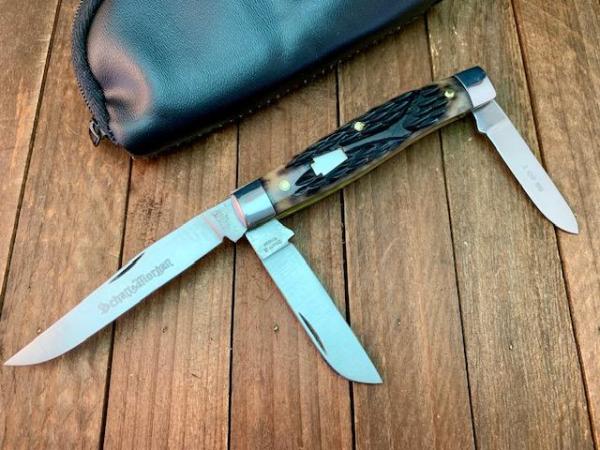 Schatt and Morgan Stockman Black Reverse Worm Grove Bone 1 of 50