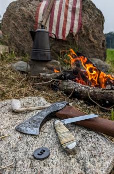 TITUSVILLE CUTLERY -Cutlery Artistry - Old Man Jack -Old Glory Mammoth Tooth Handles -3