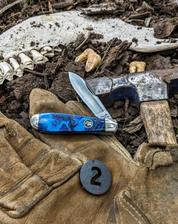 TITUSVILLE CUTLERY-Cultured Artistry Collection-Little Man Jack-Blue Crosscut Mammoth Ivory Handles2 TITUSVILLE CUTLERY-Cultured Artistry Collection-Little Man Jack-Blue Crosscut Mammoth Ivory Handles2