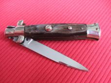 Vintage TRANSITIONAL 1960's WANDY 6 1/4" Italian STILETTO Horn Switchblade Knife.