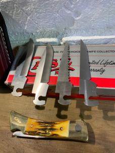 Case XX 1991 Beautiful Gnarly Stag X-Changer & 4 Blades stamped Same Year Date Stamp. Original