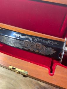 James Bowie and Rezin Bowie Commemorative & Cherry wood presentation case 