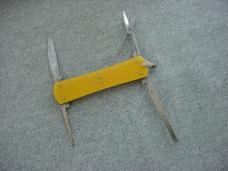 Antique KABAR, OLEAN, N.Y., Yellow Handle Fly Fishing/Utility Pocket Knife