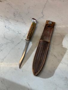 Case 7-3/4” 1940-1965 Stag Handle Hunting Knife / Sheath   
