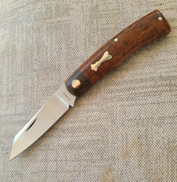 JTaber custom Native..Vintage Westinghouse Rag & micarta bolsters..,3.75" closed..makers coa & card