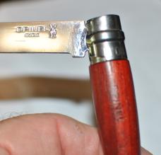 Opinel #08 Effile' 4" Closed Padouk Wood Mirror Polished Stainless Locking Blade Mint NOS