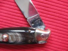 Vintage Italian 6 1/4" Fish Picklock STILETTO Horn Switchblade Knife.