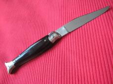Vintage Italian 6 1/4" Fish Picklock STILETTO Horn Switchblade Knife.