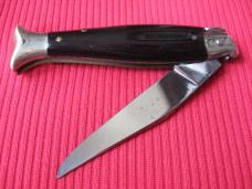 Vintage Italian 6 1/4" Fish Picklock STILETTO Horn Switchblade Knife.