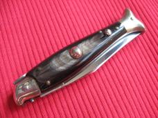 Vintage Italian 6 1/4" Fish Picklock STILETTO Horn Switchblade Knife.