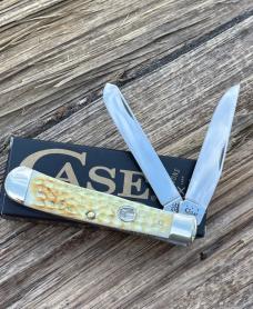 CASE XX *** 2015 BURNT WHITE JIGGED BONE BARNBOARD SHIELD TRAPPER 