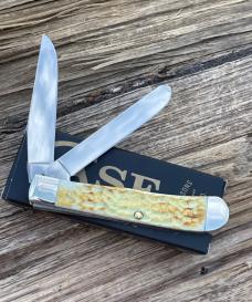 CASE XX *** 2015 BURNT WHITE JIGGED BONE BARNBOARD SHIELD TRAPPER 