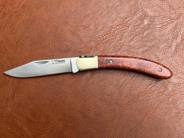 L' Elsass Traditional French folding Knife with Rare Thuya Burl Wood Handles