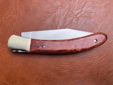 L' Elsass Traditional French folding Knife with Rare Thuya Burl Wood Handles