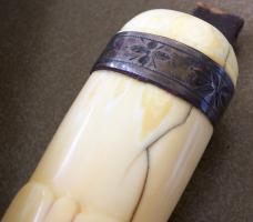 Scandinavian PUUKKO custom hunting knife with Ivory handle & sheath