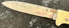 Vintage Pinup Swimsuit Girl Pull Tab Mechanical Opening Knife, Germany, Used 
