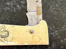 Vintage Pinup Swimsuit Girl Pull Tab Mechanical Opening Knife, Germany, Used 