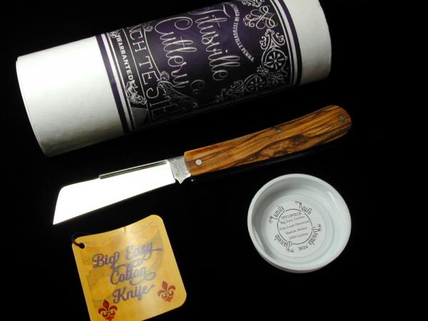 Titusville Cutlery 2024 Holy Land Olivewood Big Easy Shadow Cotton Knife Rare 1 of 30 COA USA Made Titusville Cutlery 2024 Holy Land Olivewood Big Easy Shadow Cotton Knife Rare 1 of 30 COA USA Made