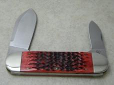 Case XX USA 2001 Tested Red Bone 6250 Etched Elephant Toe Knife