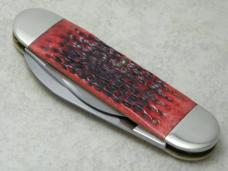 Case XX USA 2001 Tested Red Bone 6250 Etched Elephant Toe Knife